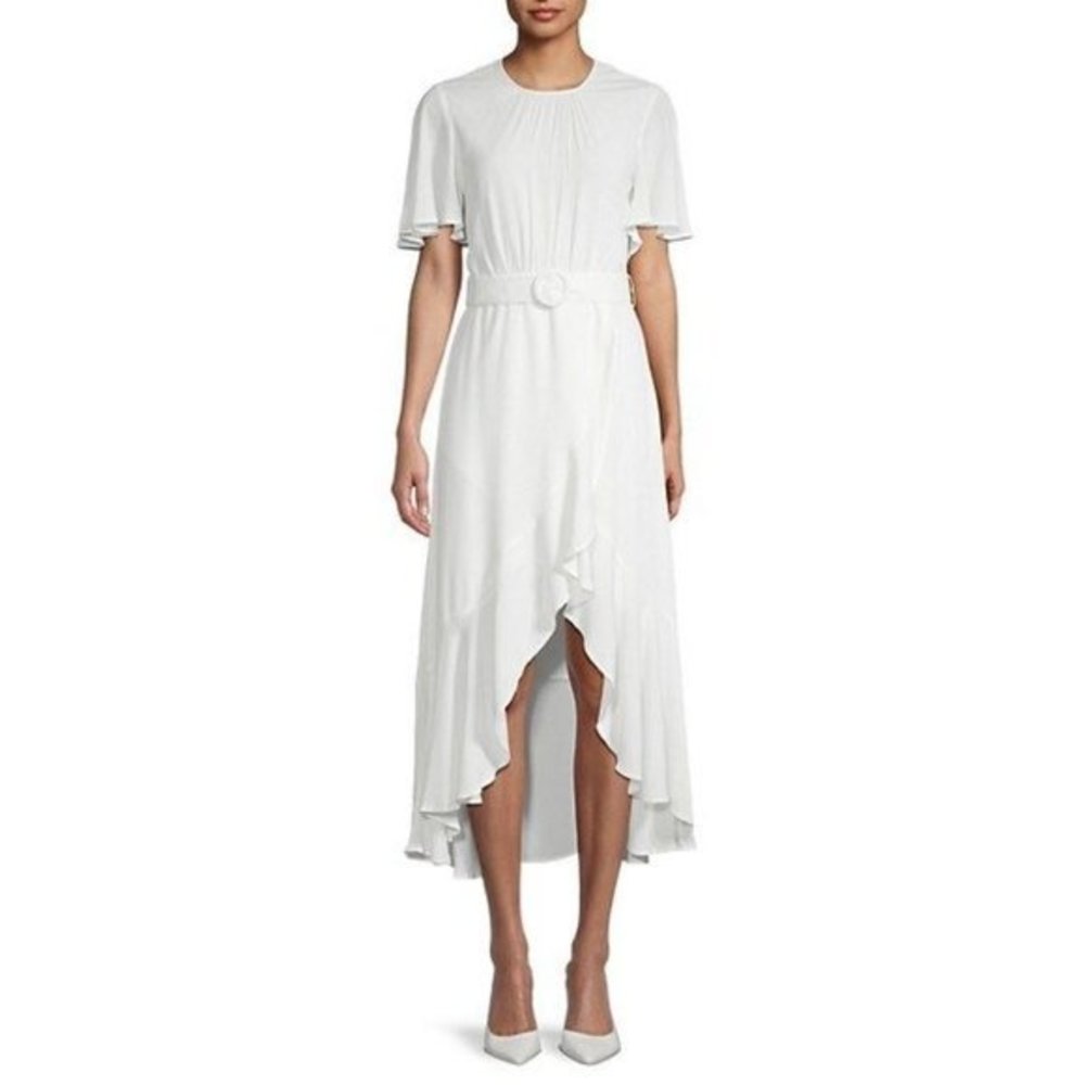 FRENCH CONNECTION Emina Belted Dress  in Summer White - Size 2